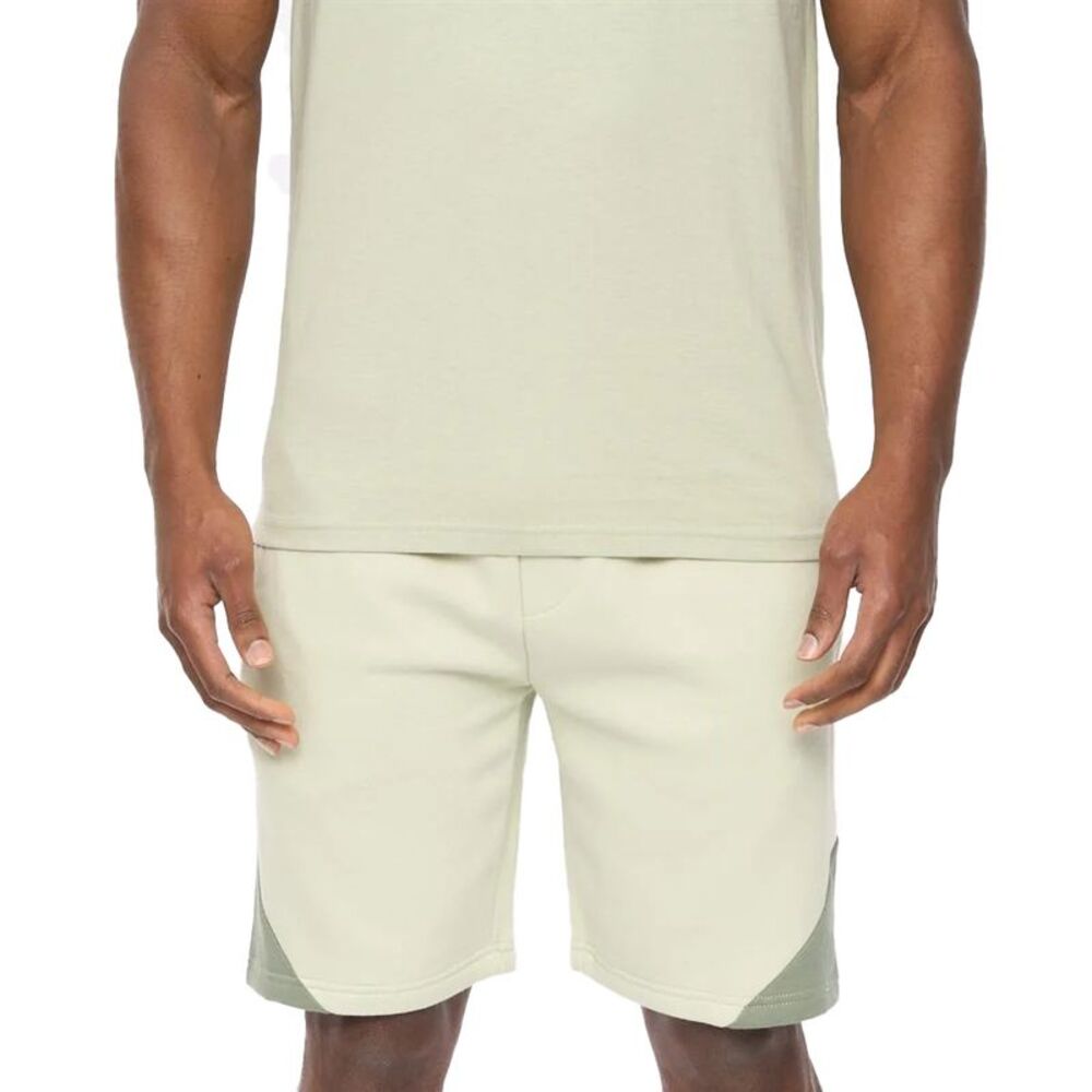 Crosshatch Mens Castlebay Fleece Shorts / Light Olive
